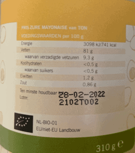 Mayonaise voedingswaardetabel etiketten voedselverpakkingen lezen